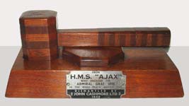 HMS Ajax relic gavel and block