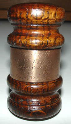 Detail of inscribed metal band