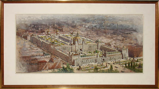 Architectural Rendering of Proposed Merchant's Association framed