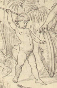 Minerva instructing cherubs