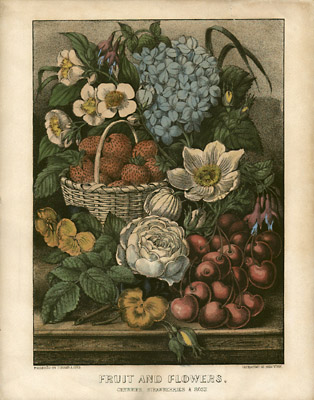 Currier & Ives Flower and Fruit Still Life