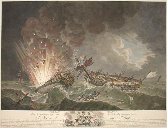 Combat Naval Livre le 6, Octobre 1779 par Mr. Du Couedic Lieutenant de Vaisseau