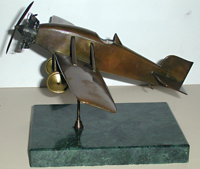 Large Bronze Airplane Model