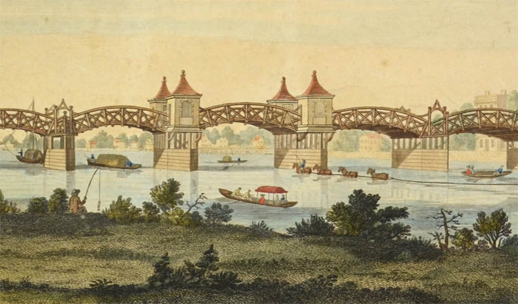 A Perspective View of Hampton Court Bridge
