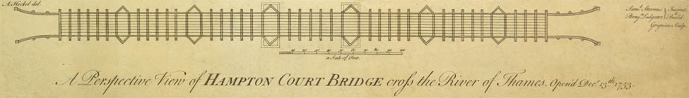 A Perspective View of Hampton Court Bridge
