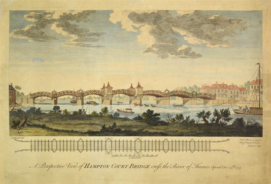 A Perspective View of Hampton Court Bridge